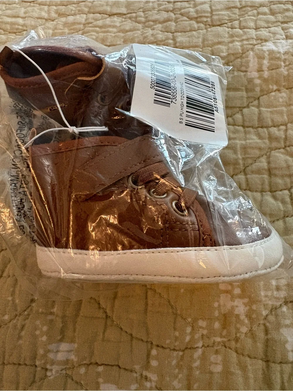 Old Navy Brown Baby Walker Shoes with White Soles